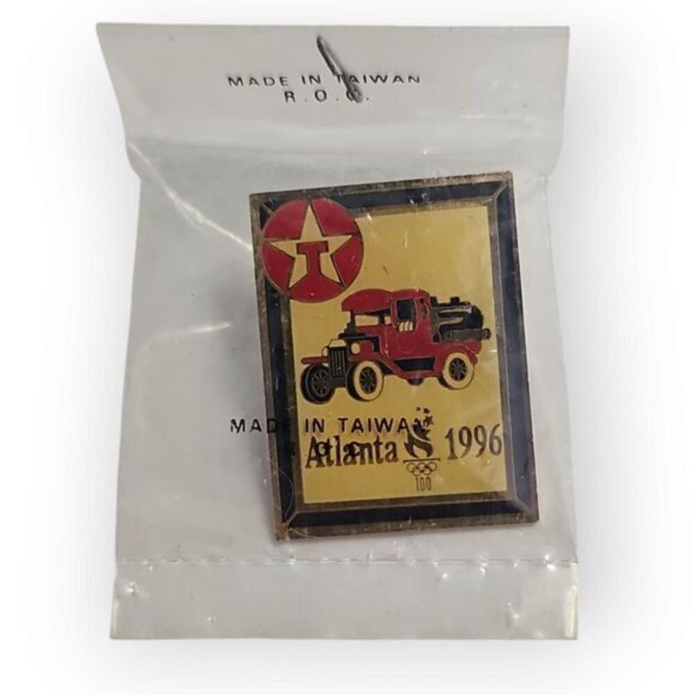 Vintage Texaco Red Car 1996 Atlanta Olympics Fire‎ Truck Hat Or Lapel Pin NEW!